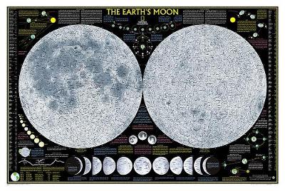 Earth's Moon Flat: Wall Maps Space