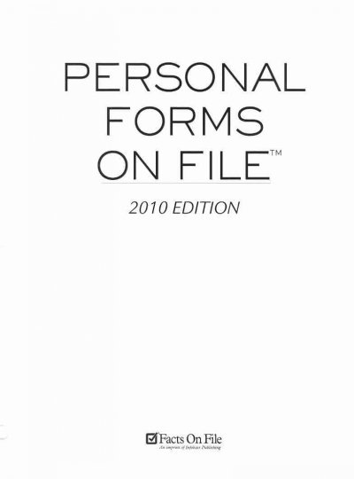 Personal Forms on File Update 2010 ed.