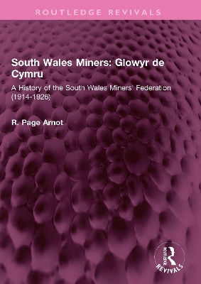 South Wales Miners: Glowyr de Cymru: A History of the South Wales Miners' Federation (1914-1926)