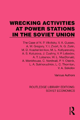 Wrecking Activities at Power Stations in the Soviet Union: The Case of N.P. Vitvitsky, etc