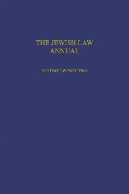 Jewish Law Annual Volume 22