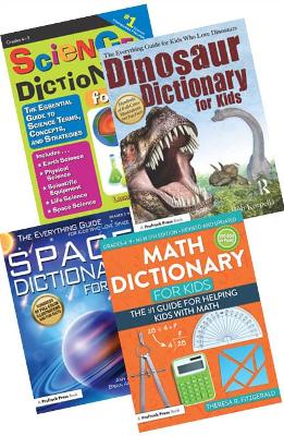 Everything Guides for Kids - Math, Science, Space and Dinosaur Dictionary  Book Bundle