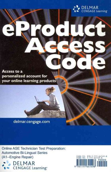 Online ASE Technician Test Preparation (Ttp) Automotive (Bilingual) Series:  A1 Engine Repair Printed Access Card