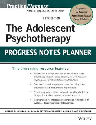 Adolescent Psychotherapy Progress Notes Planner 5th edition