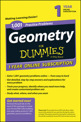 1,001 Geometry Practice Problems for Dummies Access Code Card (1-Year   Subscription)