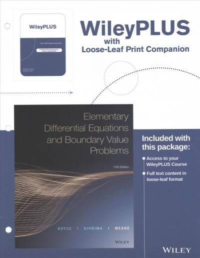 Elementary Differential Equations and Boundary Value Problems Wileyplus Registration Card plus Print Companion 11 PSC/LSL