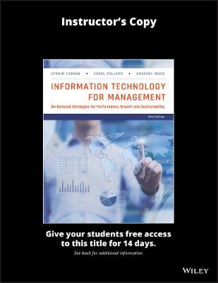 Information Technology for Management: On-Demand Strategies for Performance,  Growth and Sustainability, 11th Edition Evaluation Copy 11th ed.