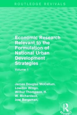 Economic Research Relevant to the Formulation of National Urban Development  Strategies: Volume 1