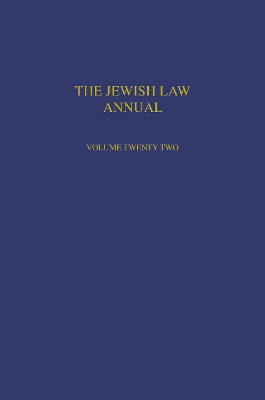 Jewish Law Annual Volume 22