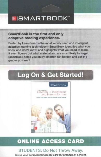 Smartbook Access Card for McGraw-Hill's Taxation of Individuals and Business  Entities 2016 Edition 7th ed.