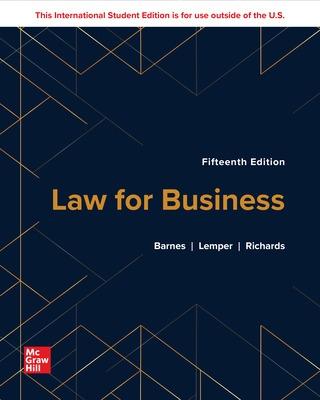 Law for Business ISE 15th edition