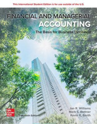 Financial & Managerial Accounting ISE 20th edition