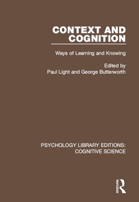 Context and Cognition: Ways of Learning and Knowing