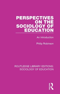 Perspectives on the Sociology of Education: An Introduction
