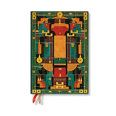 Lions Den (Sybil Pye Bindings) Mini 12-month Verso Hardback Dayplanner 2025  (Elastic Band Closure)