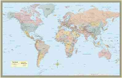 World Map Poster (32 X 50 Inches) - Paper: - A Quickstudy Reference 2nd Second Edition, New Edition, Updated & Revised ed.