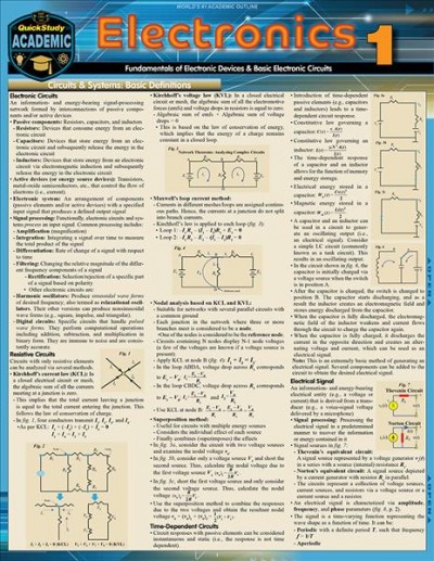 Electronics 1: a QuickStudy Digital Reference Guide