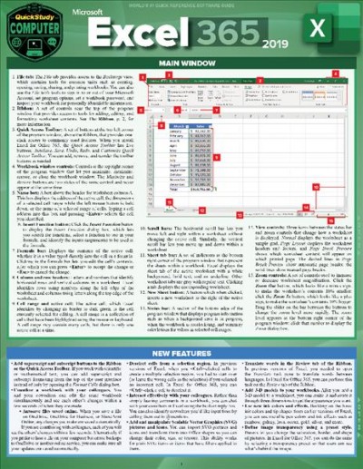 Microsoft Excel 365 - 2019: a QuickStudy Sotware Reference Guide