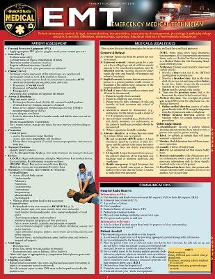 Emt- Emergency Medical Technician: A Quickstudy Laminated Reference Guide First Edition, New Edition, Updated & Revised ed.