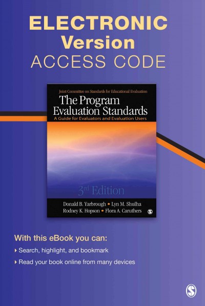 Program Evaluation Standards Electronic Version: A Guide for Evaluators and Evaluation Users