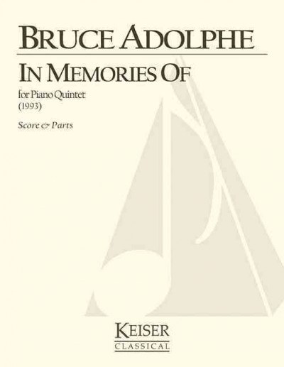 In Memories of: For Piano Quintet - Score and Parts