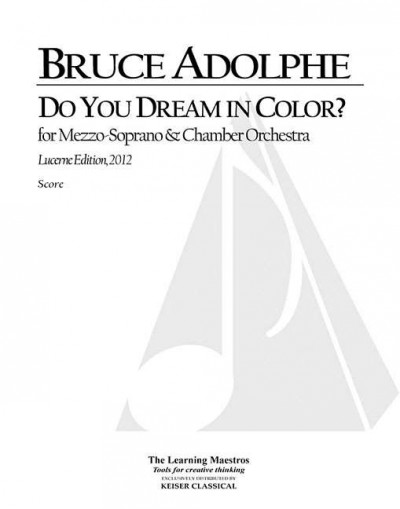 Do You Dream in Color (Lucerne Edition): For Mezzo-Soprano and Chamber Orchestra Full Score