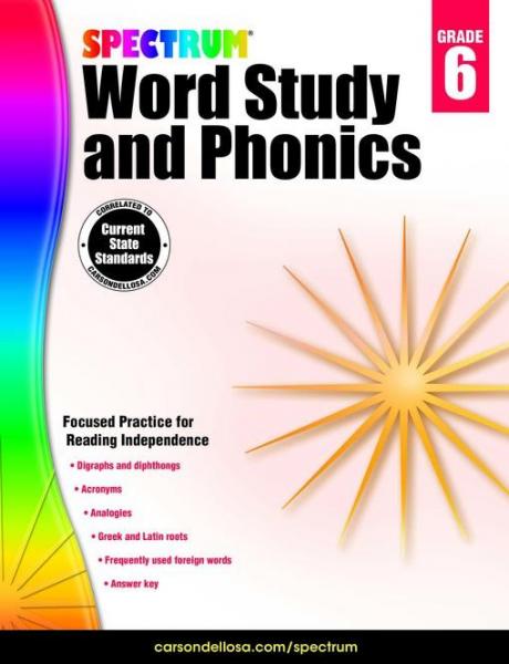 Spectrum Word Study and Phonics, Grade 6