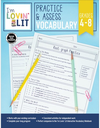 I'm Lovin' Lit Practice & Assess: Vocabulary, Grades 4 - 8