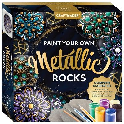 Craft Maker Paint Your Own Metallic Rock Painting Kit