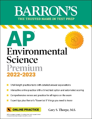 AP Environmental Science Premium, 2022-2023: Comprehensive Review with 5  Practice Tests, Online Learning Lab Access plus an Online Timed Test Option Tenth Edition