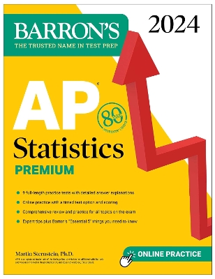 AP Statistics Premium, 2024: 9 Practice Tests plus Comprehensive Review plus  Online Practice