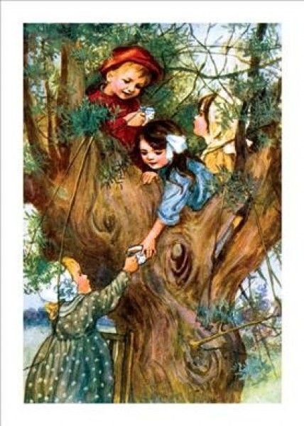 Friends Having Tea in a Tree - Friendship Greeting Card