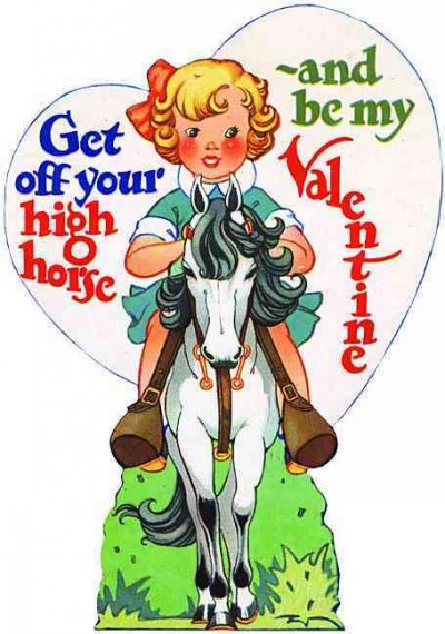 Girl on Horse Valentine - Greeting Card