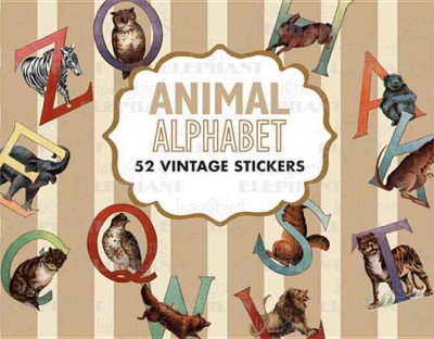 Animal Alphabet: 26 Vintage Stickers