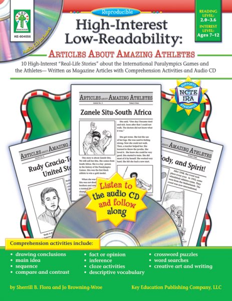 Articles about Amazing Athletes: 10 High-Interest Real-Life Stories about  the International Paralympics Games and the Athletes-- Written as Magazine Articles with Comprehension Activities and Audio CD