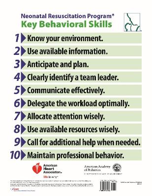 NRP Behavioral Skills Poster Eighth Edition