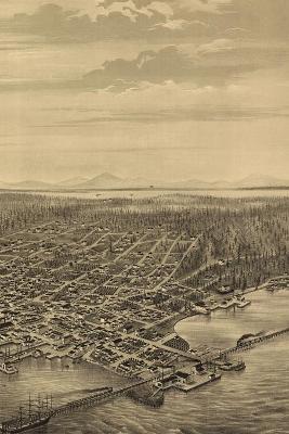 Seattle, Washington Vintage Map Field Journal Notebook, 50 pages/25 sheets,  4x6