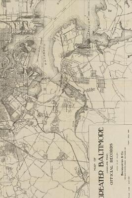 Baltimore, Maryland Vintage Map Field Journal Notebook, 50 pages/25 sheets,  4x6