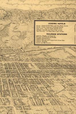 Colorado Springs Vintage Map Field Journal Notebook, 50 pages/25 sheets, 4x6