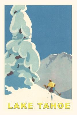 Vintage Journal Big Snowy Tree and Skier, Lake Tahoe