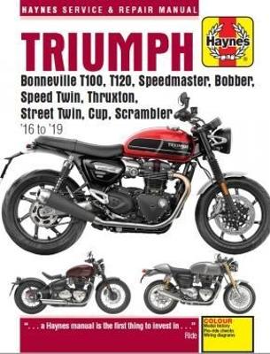 Triumph Bonneville T100, T120, Speedmaster, Bobber, Speed Twin, Thruxton,  Street Twin, Cup, Scrambler (16 to 19): 16 to 19