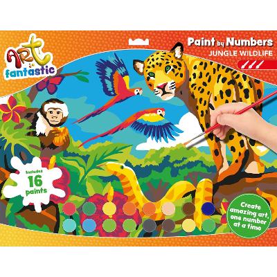 Art Fantastic Paint-by-Numbers Landscape Kit: Jungle Wildlife