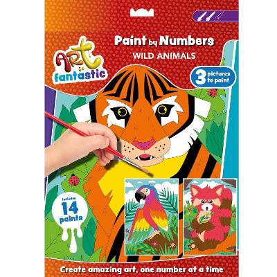 Art Fantastic Paint-by-Numbers 3-in-1 Kit: Wild Animals