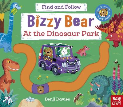 Bizzy Bear Find and Follow: At the Dinosaur Park: with 4 sliding counters