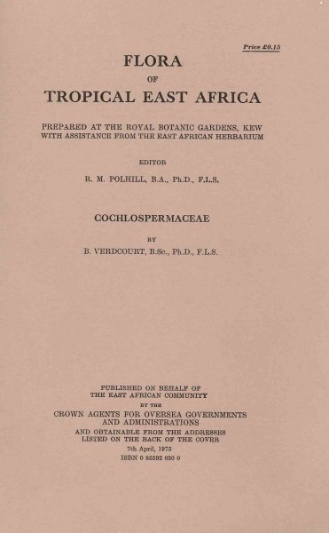 Flora of Tropical East Africa: Cochlospermaceae: Cochlospermaceae