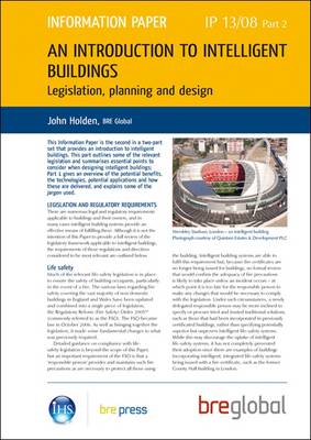 Introduction to Intelligent Buildings, Pt.2, Legislation, Planning and Design