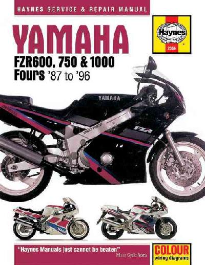 Yamaha FZR600, 750 and 1000 Fours (87-96) Service and Repair Manual 3rd Revised edition