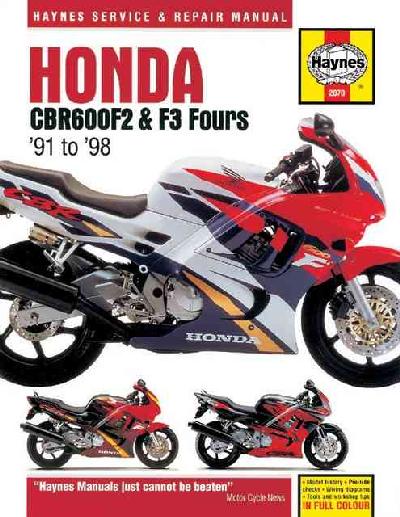 Honda CBR600F2 and F3 (1991-98) Service and Repair Manual 2nd Revised edition