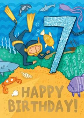 Diver (Age 7) - Happy Birthday Card-Book: 6 Card-Book Pack Illustrated edition