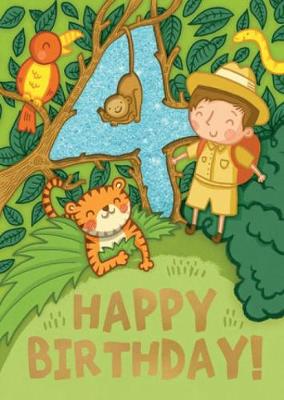 Jungle (Age 4) - Happy Birthday Card-Book: 6 Card-Book Pack Illustrated edition